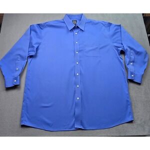 Jos. A. Bank  Traveler's Collection 18-34 Blue Button Down Casual Dress Shirt